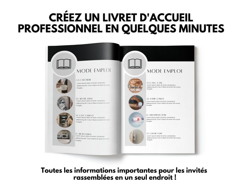 AIRBNB Livret d'accueil, 30 pages A4, Airbnb Template, Livret français