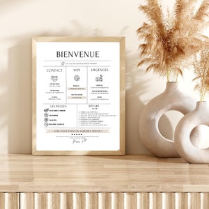 Affiche d'Accueil Airbnb en Français Template Canva pour Location Saisonnière image 2