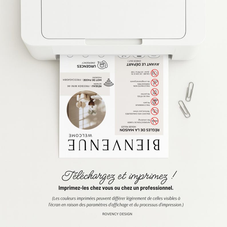 Elegante cartello di benvenuto Airbnb in francese e inglese: modello Canva, cartello di benvenuto modificabile per gli affitti immagine 8