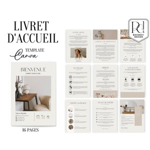 AIRBNB Welcome Booklet in French, Canva Template, 16 A4 pages, Airbnb Template, Welcome Book French, Airbnb French