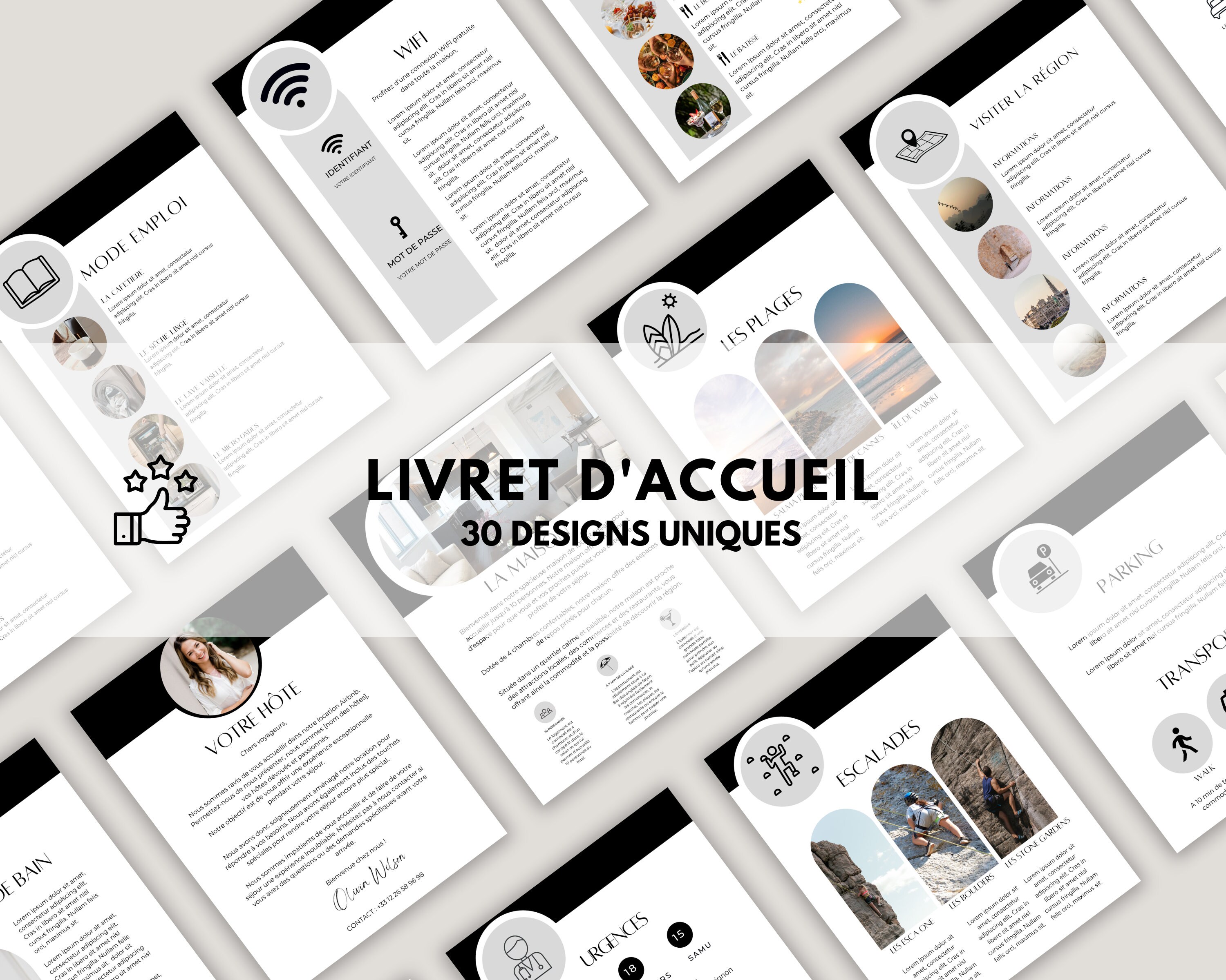 AIRBNB Livret d'accueil, 30 pages A4, Airbnb Template, Livret français