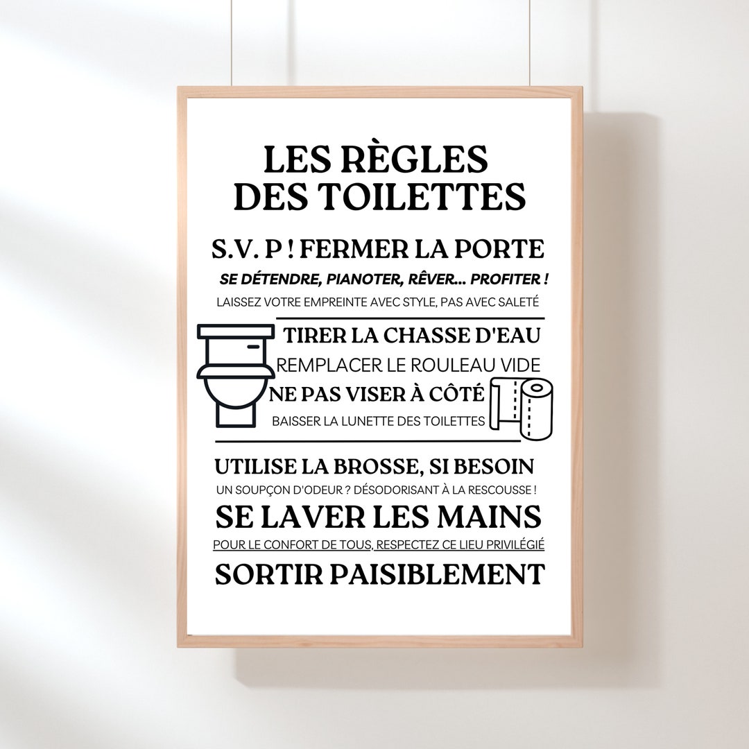 Toilet Rules Poster Minimalist Poster to Print A4 Format Etsy