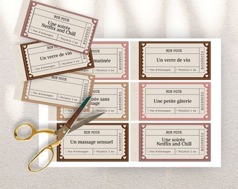 Book of love vouchers to print yourself, Vouchers for, vouchers to offer, surprise, Gift idea, Valentine's Day