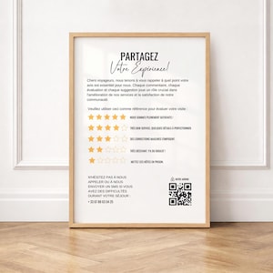 Affiche Évaluation Airbnb Modifiable sur Canva Notation par Étoiles  Affiche Avis Client Hôte Location Saisonnière