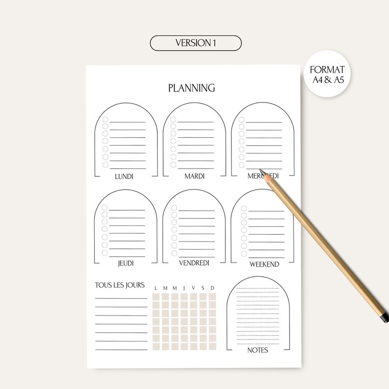 Printable Planning in French, Household Planning, Task Planner, 2