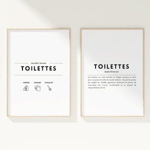 Duo di poster per WC, poster per WC da stampare, poster umoristico per i bagni - Decorazione murale moderna