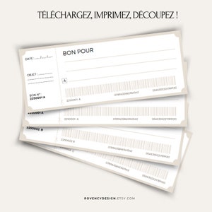 Carnet de Bons à Imprimer en Français, Chéquier de Bons Cadeaux à ...