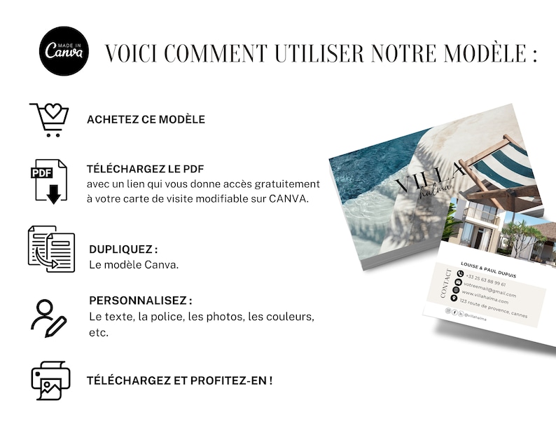 Carte De Visite Airbnb Avec QR Code Template Canva Location Etsy Australia