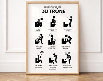 Póster divertido para imprimir en el baño, Las Crónicas del Trono, Decoración de diseño para el baño, Póster divertido para el baño, Idea de regalo original