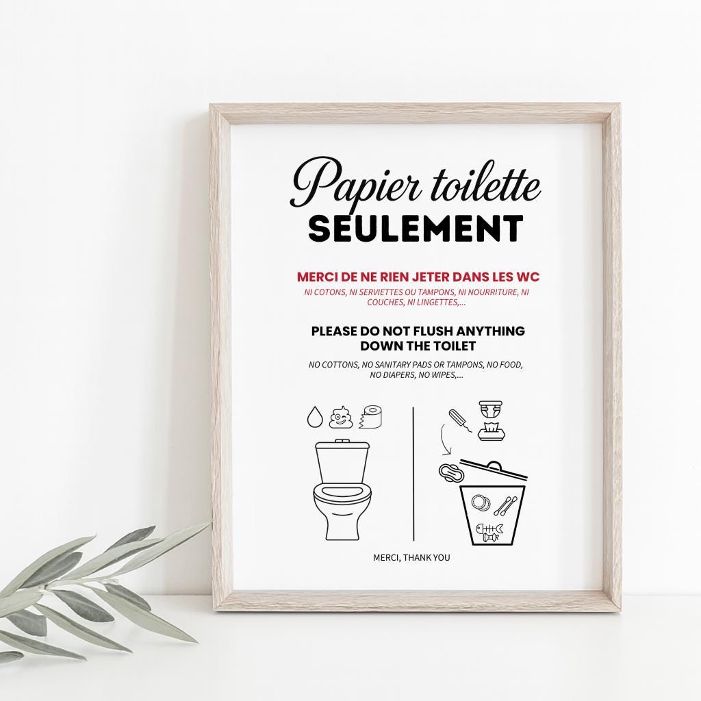 Jeté lé papier toilette dans la poubelle France