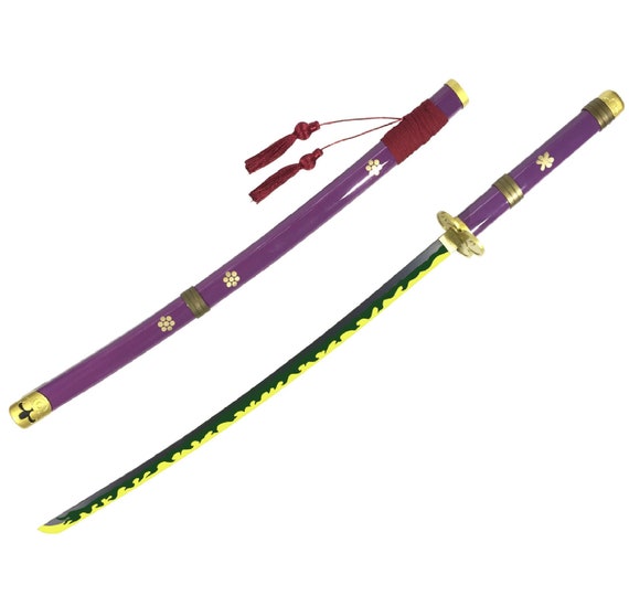 102cm Cosplay One piece zoro new sword enma sword weapon Katana Samurai  Purple Wooden wood Sword model Anime show Costume party