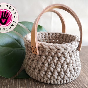 Leather Handles for Crochet Basket / Set of Leather Handles for Knitting Basket / Genuine Leather Handles for Wicker Basket / 2 pcs 25x1.5cm image 4