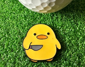 Cute Duck with knife Golf Ball Marker - Golf Accessory  for him Golf Gift Idea, Husband Golf, Dad Golf, Gift, golf marker