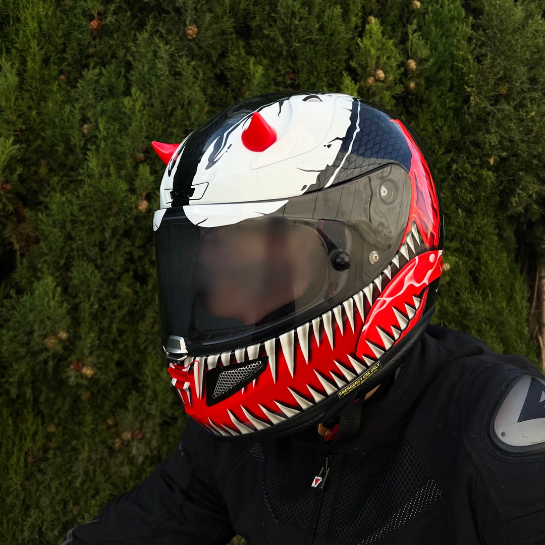 Red Helmet Horns Helmet Accessories Motorcycle Helmet Devil Horns Demon