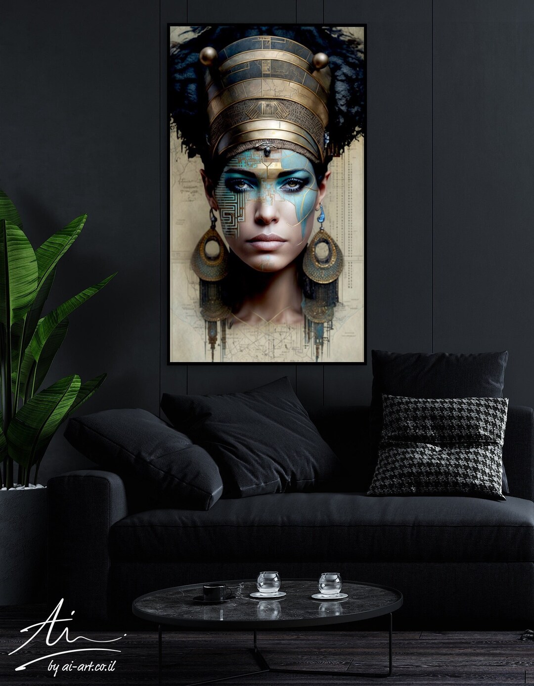 Ancient Egyptian Empress Art Hieroglyphics Decor Egyptian Etsy