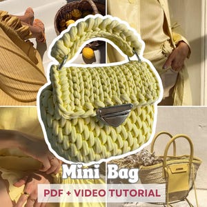 Tutoriel Mini Sac au Crochet (PDF+Video), Patron Anglais + Français Pochette au Crochet, Modèle de Sac Crochet, Guide étape par étape, DIY