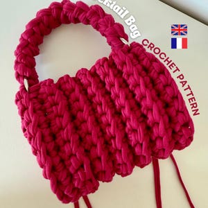 Crochet Cocktail Bag Pattern: Written Instructions+ Video Tutorial, Crochet Purse Step-by-step Guide, DIY Crochet for Beginners