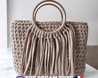 Fringe Crochet Tote Bag Tutorial: Dream Tote PDF Pattern + Video Guide for Beginners