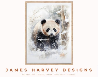 Panda | Nursery Animals | Wall Art | Digital Download | Downloadable Wall Art | Digital Wall Art | Wall Decor