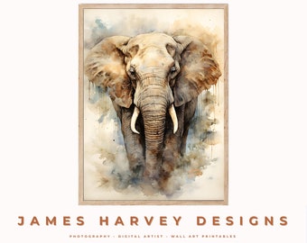 Elephant | Nursery Animals | Wall Art | Digital Download | Downloadable Wall Art | Digital Wall Art | Wall Decor