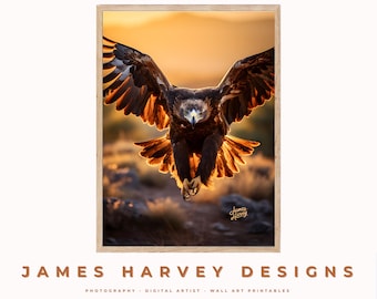 Golden Eagle | Photography | Wall Art | Digital Download | Downloadable Wall Art | Digital Wall Art | Wall Decor