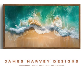 Frame TV Art | Aerial Photography | Perfect Beach | Samsung TV  Art | Wall Art | Digital Download  | Flat Screen TV Art | Printable