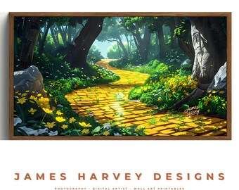 Frame TV Art | A Yellow Brick Road | Samsung TV  Art | Wall Art | Digital Download  | Flat Screen TV Art | Printable Art