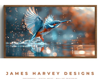 Frame TV Art | Kingfisher In Flight | Samsung TV  Art | Wall Art | Digital Download  | Flat Screen TV Art | Printable