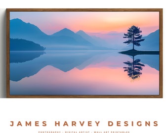 Frame TV Art | Perfect Reflection | Lake View | Samsung TV  Art | Wall Art | Digital Download  | Flat Screen TV Art | Printable Art