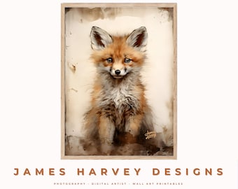 Fox | Nursery Animals | Wall Art | Digital Download | Downloadable Wall Art | Digital Wall Art | Wall Decor