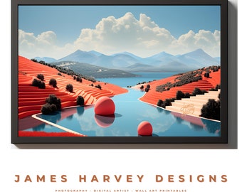 Surreal Landscape Art | Colorful Art | Wall Art | Digital Download  | Flat Screen TV Art | Printable Art