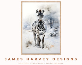 Zebra | Nursery Animals | Wall Art | Digital Download | Downloadable Wall Art | Digital Wall Art | Wall Decor