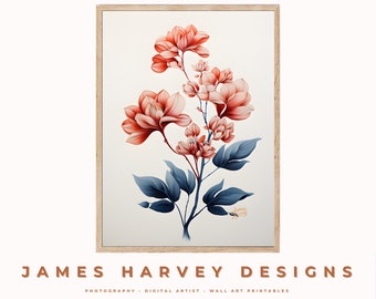 Fine Detail Floral | Botanic Art | Digital Download | Downloadable Wall Art | Digital Wall Art | Wall Decor