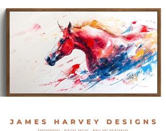 Frame TV Art | Watercolor Abstract Horse | Samsung TV  Art | Wall Art | Digital Download  | Flat Screen TV Art | Printable