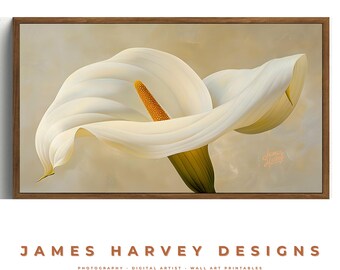 Frame TV Art | Calla Lily Flower Painting| Samsung TV  Art | Wall Art | Digital Download  | Flat Screen TV Art | Printable Art