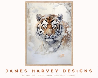 Tiger | Nursery Animals | Wall Art | Digital Download | Downloadable Wall Art | Digital Wall Art | Wall Decor