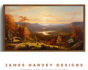 Frame TV Art | Vintage Autumn Country Valley Scene | Samsung TV  Art | Wall Art | Digital Download  | Flat Screen TV Art | Printable