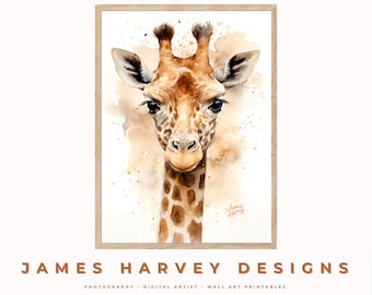 Giraffe | Nursery Animals | Wall Art | Digital Download | Downloadable Wall Art | Digital Wall Art | Wall Decor