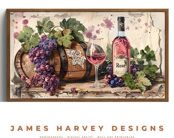 Frame TV Art | Rose Wine at the Winery  | Samsung TV  Art | Wall Arto | Digital Download  | Flat Screen TV Art | Printable Art