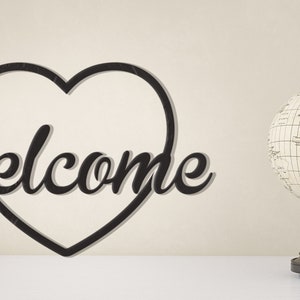 Powder Welcome Signs Welcome Sign With Heartl Detail, Powder Coated | Front Door Sign ...