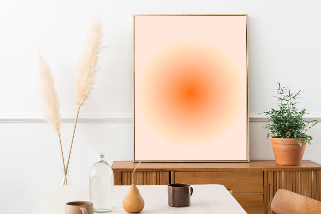 Sacral Chakra Aura Gradient Poster, Abstract Colour Trendy Wall Art ...