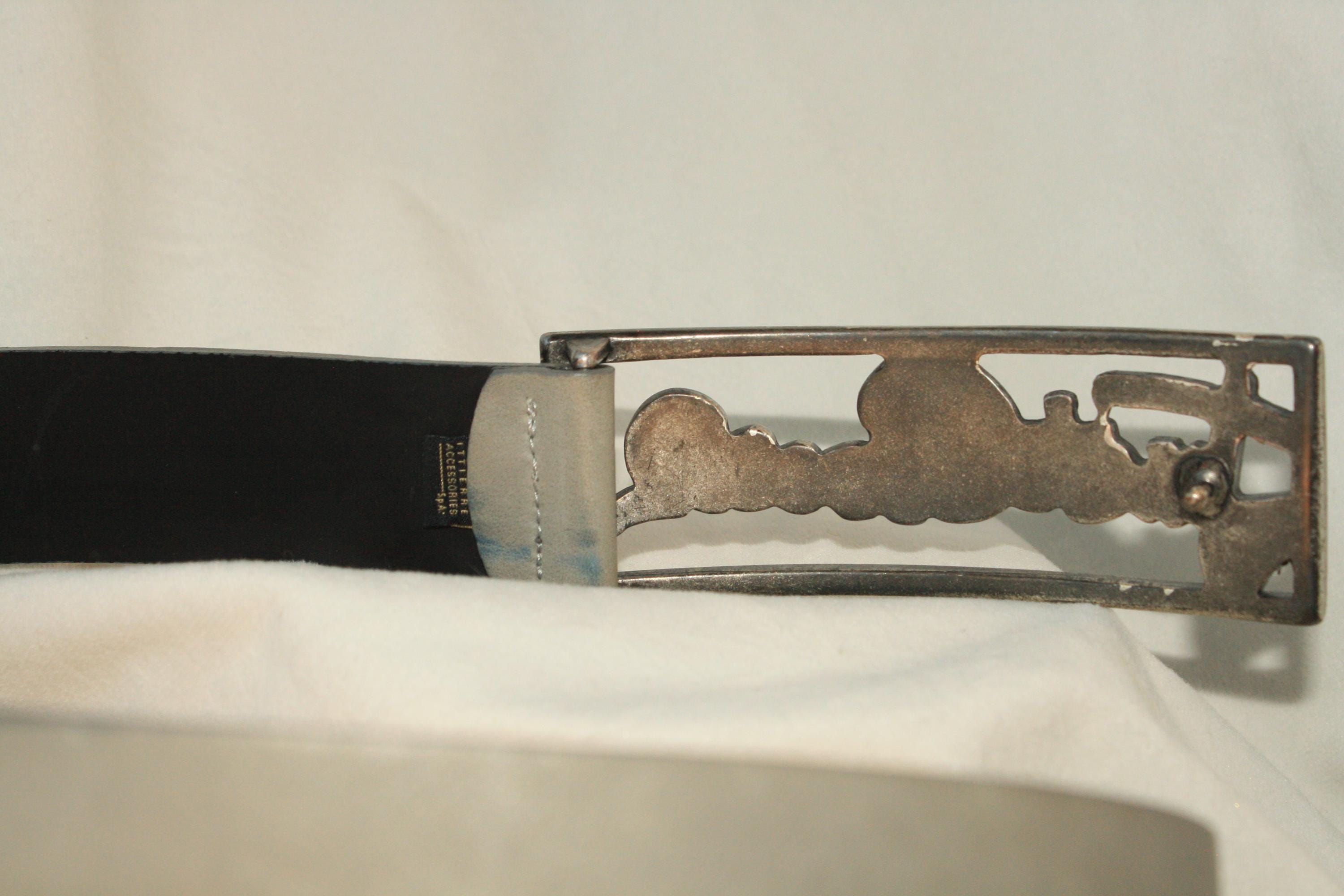 Just Cavalli y2k Black Croc Whimsygoth Embossed Leather Belt Rhinestone Buckle Shyanne Women main image 3