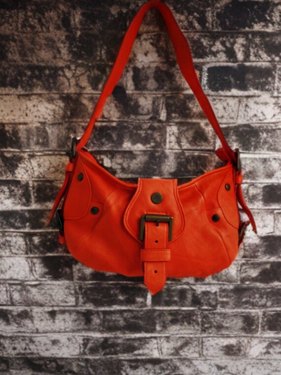 Modern Mulberry Bag Real Leather Pochette Shoulder Bag Orange Calfskin Baguette Authentic Mulberry Y2K Handbag Salmon Purse With Buckle Etsy Ireland