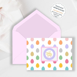 Joyeuses Pâques Téléchargement numérique instantané / PDF / Carte simple mignonne / Souhaits de Pâques / Vide à l'intérieur / Deux tailles incluses