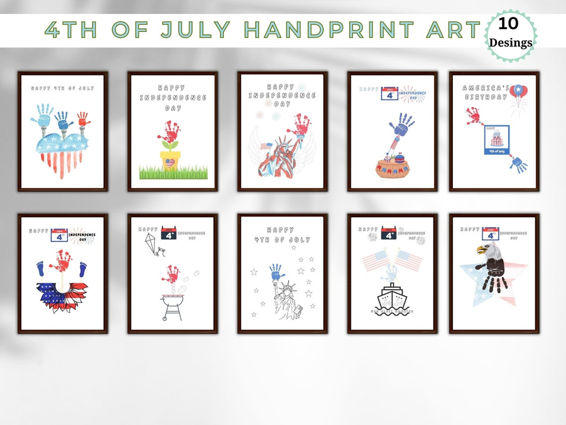 Fourth of July Handprint Craft Footprint Art Independence Etsy