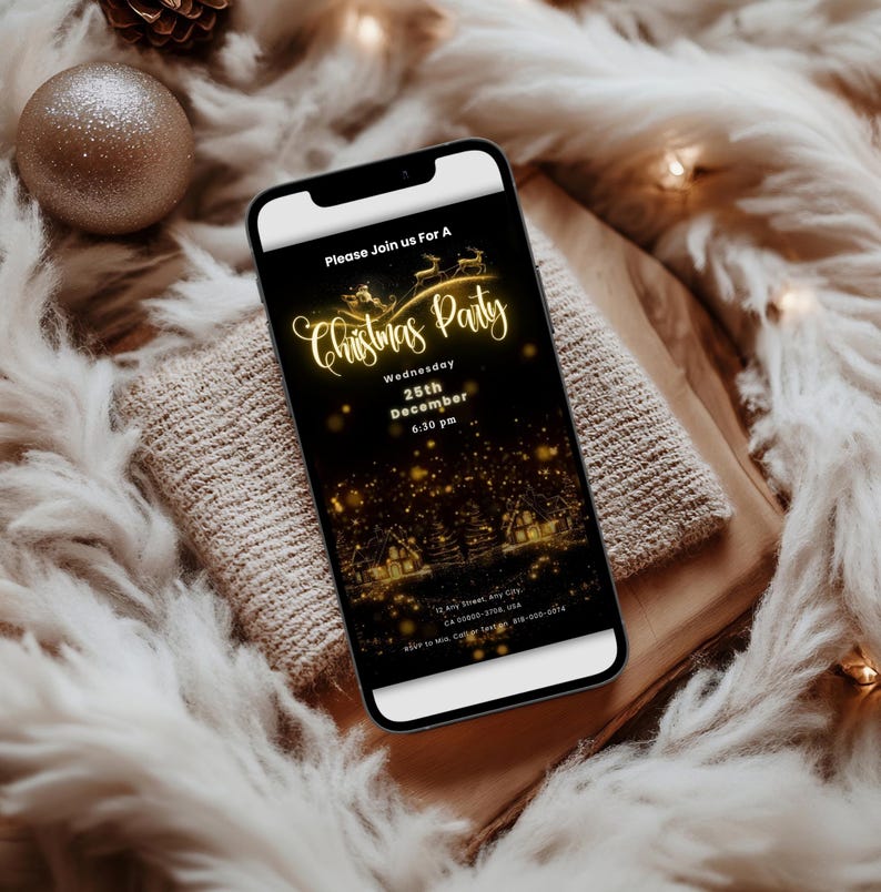 Editable Christmas Party Invitation, December Party, Animated Video ...