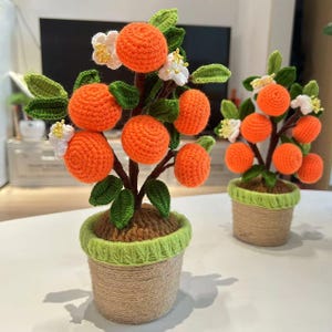 Handmade Crochet Persimmon Tree, Crochet Flowers, Handmade Knitted Flowers, Gift Idea, Gift for Her, Gift for Mum
