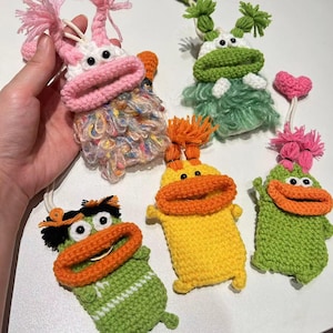 Étui à clés au crochet, sac à clés, porte-clés de voiture tricoté, porte-clés fait main, couvre-clés tricoté, sac à clés monstre au crochet, joli porte-clés, idée cadeau