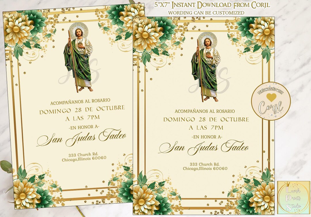 San Judas Tadeo Rosario, San Judas Invitaciones, San Judas,invitaciones