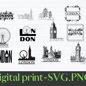 London Skyline SVG Cut File | Cricut & Silhouette (Digital Download)